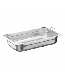 Tavă gastronorm GN 1/4 cu mâner, 100 mm, oțel inoxidabil